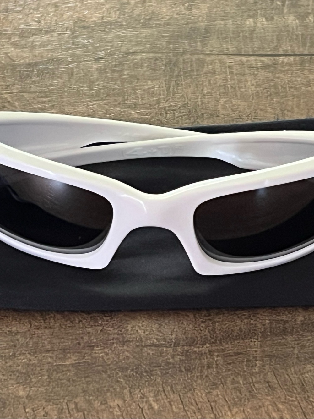 Oakley 4+1 squared White Frame Black Lens Men's Sport Sunglasses